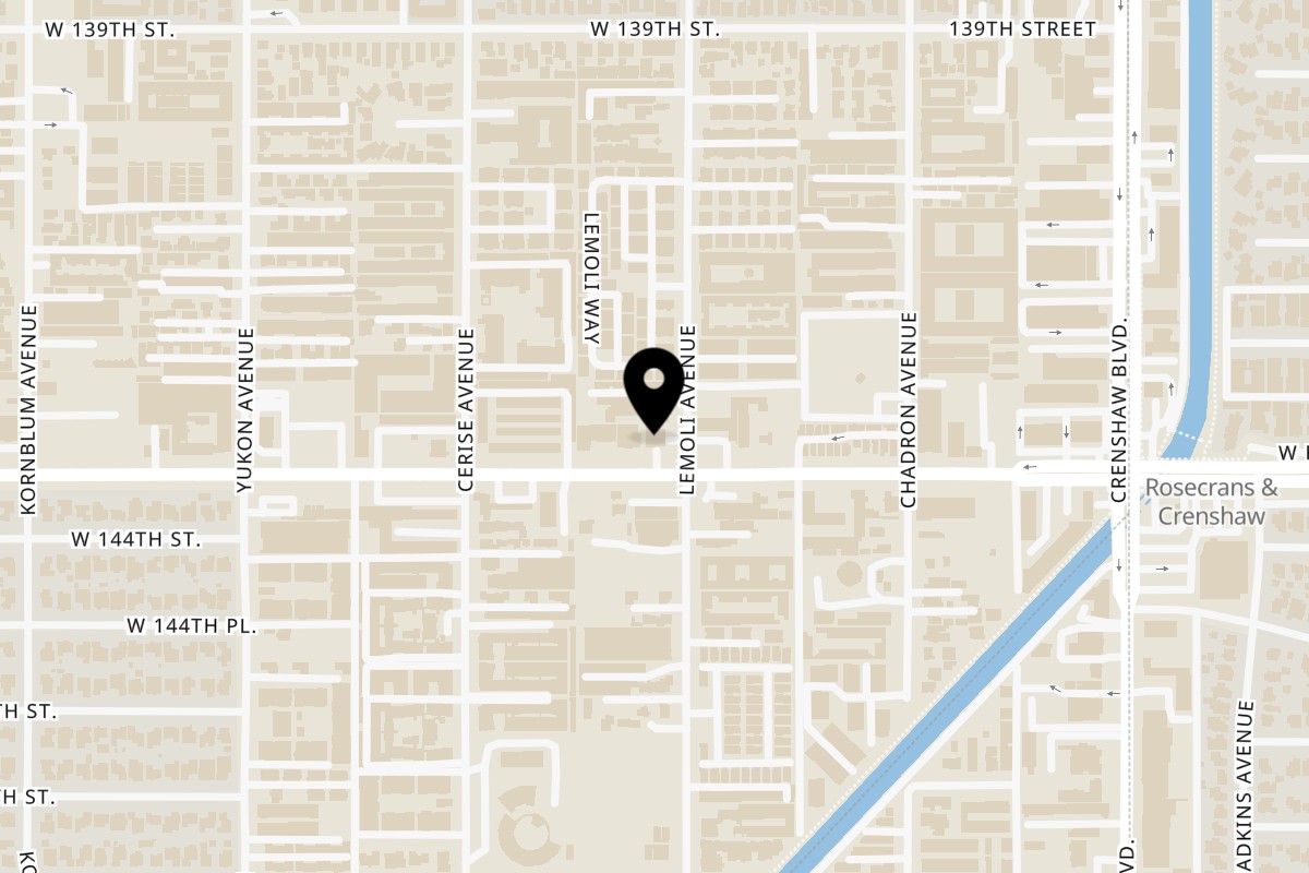 Map showing the location of Fabulous Charbroiled Burgers on 3301 Rosecrans Ave in Hawthorne